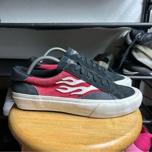 Straye logan vulcanized flame red black white lace sneakers